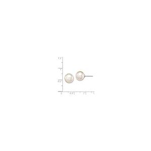 【並行輸入品】ソリッド925スターリングシルバー 10~11mm ホワイト淡水養殖ラウンドパールスタッドイヤリング mm, パール, 真珠 Soの画像