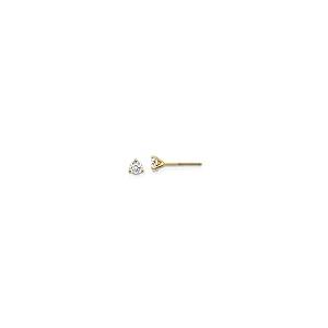 【並行輸入品】Solid 14k Yellow Gold 1/4ctw Lab Grown Diamond 3 Prong Screwbackの画像