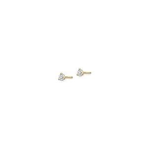 【並行輸入品】Solid 14k Yellow Gold 1/4ctw Lab Grown Diamond 3 Prong Screwbackの画像