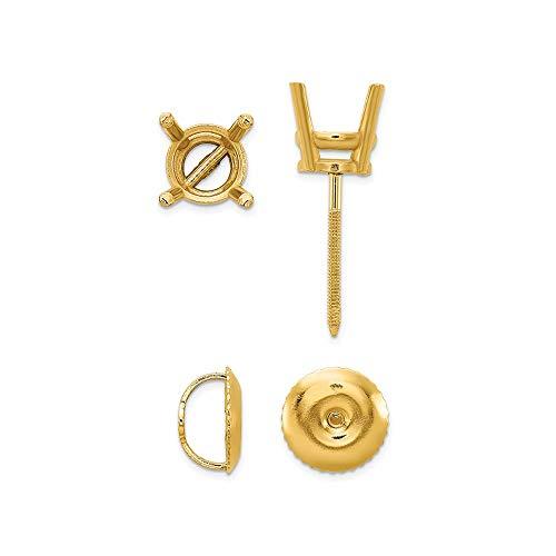 【並行輸入品】ソリッド 14K イエローゴールド ラウンド 4 プロング ミディアム Wt.スレッドバック 2.75カラット ポスト スタッドの画像
