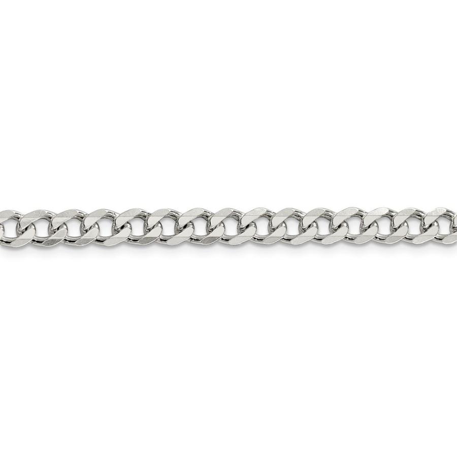 【並行輸入品】ソリッド925スターリングシルバー 6mm カーブキューバチェーンネックレス 安全なロブスターロッククラスプ付き, 金属 Soliの画像