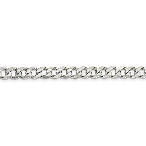【並行輸入品】ソリッド925スターリングシルバー 6mm カーブキューバチェーンネックレス 安全なロブスターロッククラスプ付き, 金属 Soliの画像