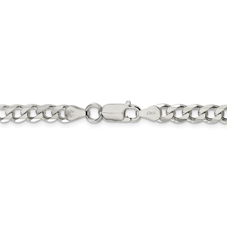 【並行輸入品】ソリッド925スターリングシルバー 6mm カーブキューバチェーンネックレス 安全なロブスターロッククラスプ付き, 金属 Soliの画像