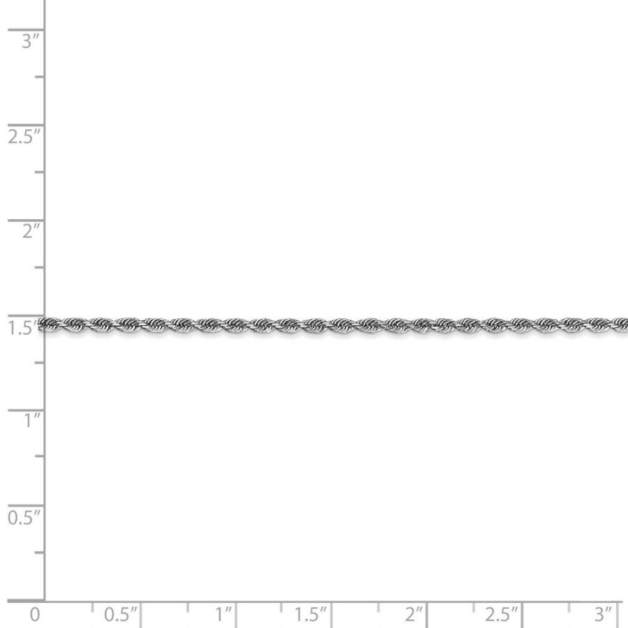 【並行輸入品】Solid 10k White Gold 2.00mm Diamond Cut Quadruple Rope Chain Braの画像