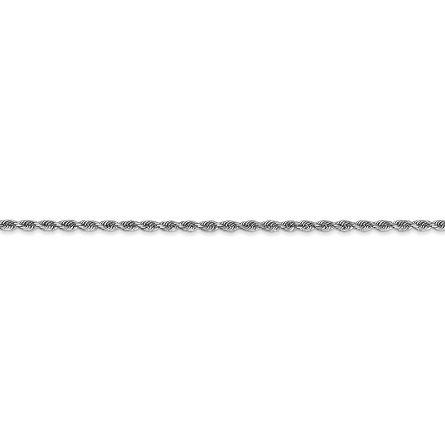 【並行輸入品】Solid 10k White Gold 2.00mm Diamond Cut Quadruple Rope Chain Braの画像