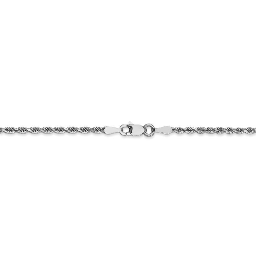 【並行輸入品】Solid 10k White Gold 2.00mm Diamond Cut Quadruple Rope Chain Braの画像