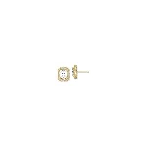 【並行輸入品】Solid 10k Yellow Gold CZ Cubic Zirconia Studs Earrings   11mm xの画像