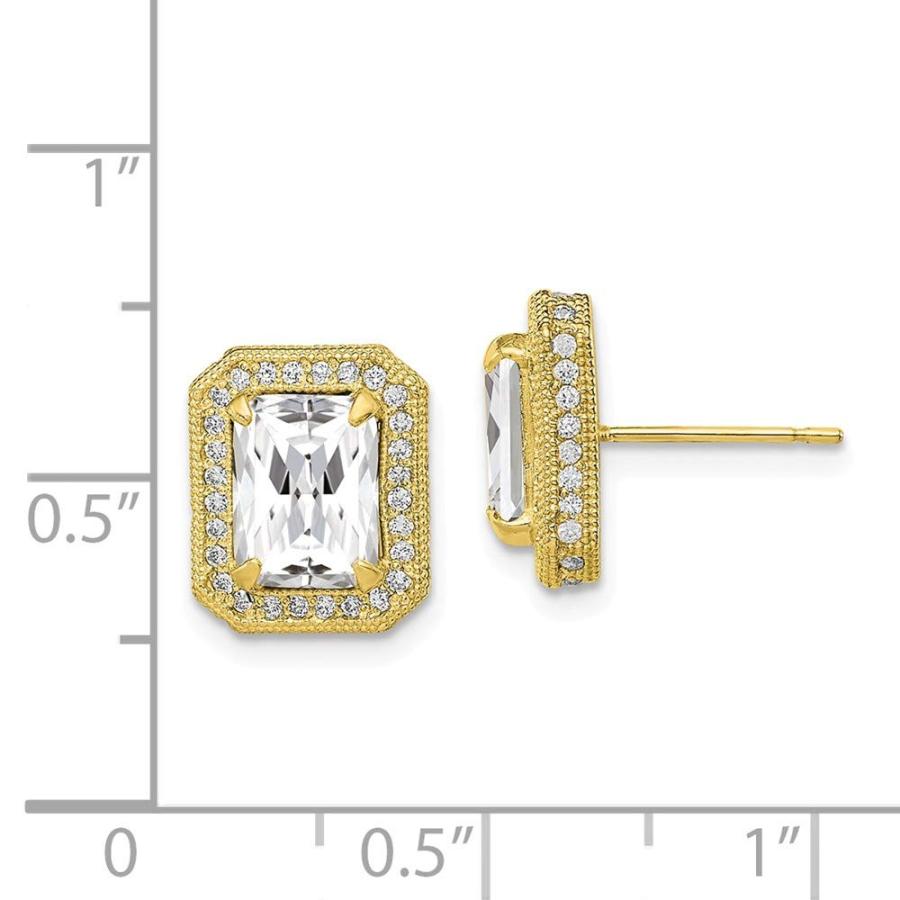 【並行輸入品】Solid 10k Yellow Gold CZ Cubic Zirconia Studs Earrings   11mm xの画像