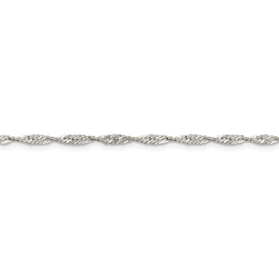 【並行輸入品】ソリッド925スターリングシルバー 2.25mm シンガポールチェーンネックレス 安全なロブスターロッククラスプ付き， 金属， N_3