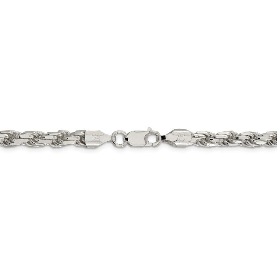 【並行輸入品】Solid 925 Sterling Silver 5.75mm Diamond cut Rope Chain Necklaceの画像