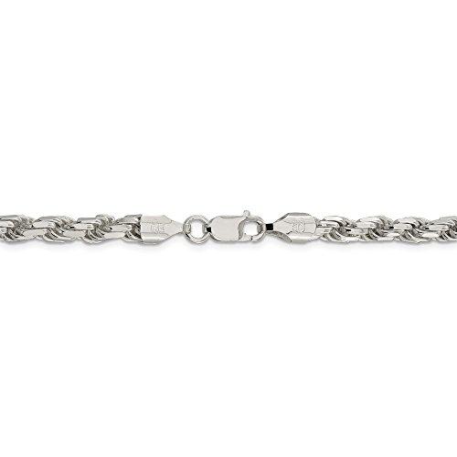 【並行輸入品】Solid 925 Sterling Silver 5.75mm Diamond cut Rope Chain Necklaceの画像