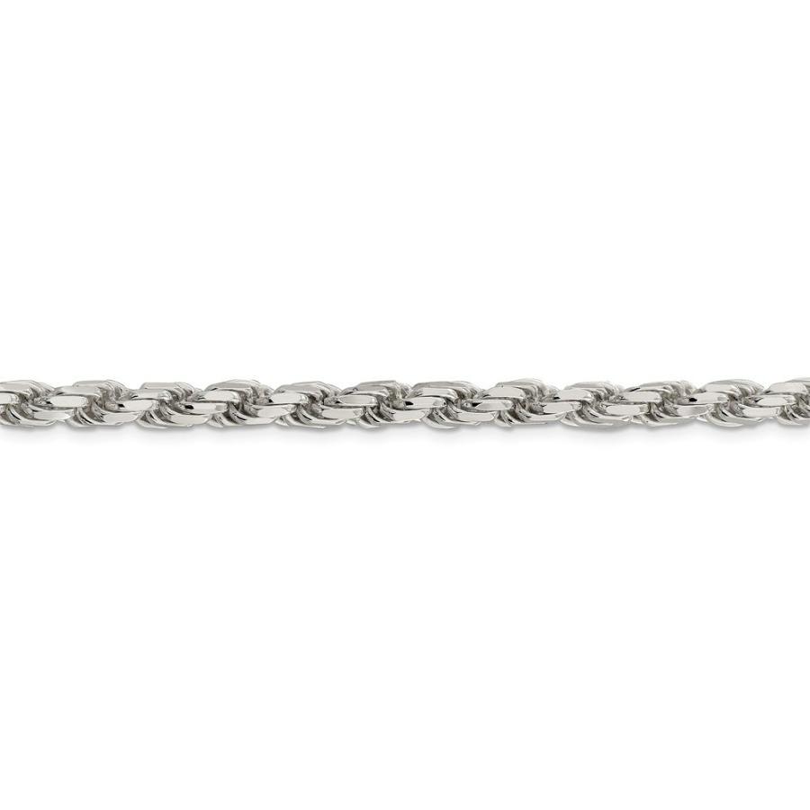 【並行輸入品】Solid 925 Sterling Silver 5.75mm Diamond cut Rope Chain Necklaceの画像