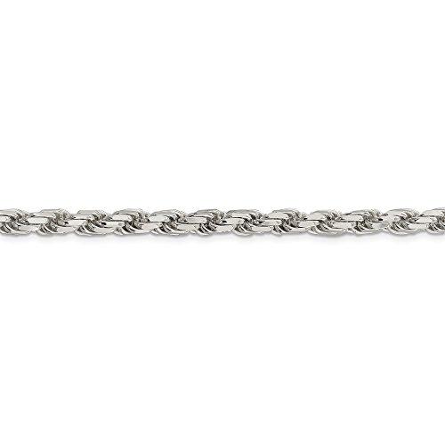 【並行輸入品】Solid 925 Sterling Silver 5.75mm Diamond cut Rope Chain Necklaceの画像