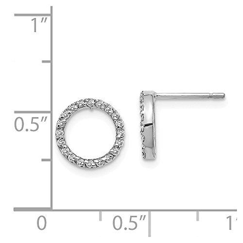 【並行輸入品】ソリッド14Kホワイトゴールド オープンサークルスタッドピアス 取り付け9mm, 金属 Solid 14k White Goldの画像
