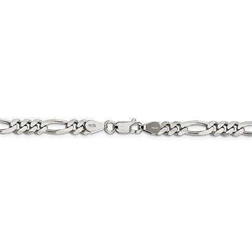【並行輸入品】ソリッド925スターリングシルバー 5.25mm フィガロチェーンネックレス 安全なロブスターロッククラスプ付き 20インチ メタの画像