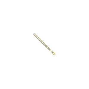 【並行輸入品】14k White and Yellow Gold Two Toned 3.9mm Pave Figaro Braceletの画像
