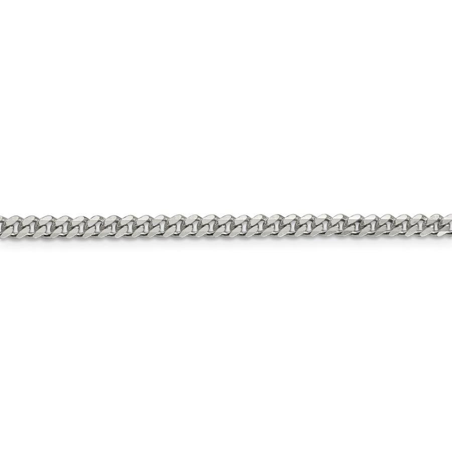 【並行輸入品】ソリッド925スターリングシルバー 3.5mm カーブキューバチェーンネックレス 安全なロブスターロッククラスプ付き, 金属, Nの画像