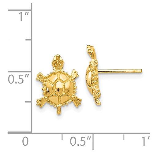 【並行輸入品】Solid 14k Yellow Gold Turtle Post Studs Earrings   12mm x 10mmの画像