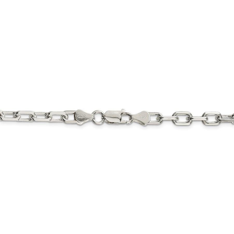 【並行輸入品】Solid 925 Sterling Silver 5.5mm Unique Diamond cut Open Link Cabの画像