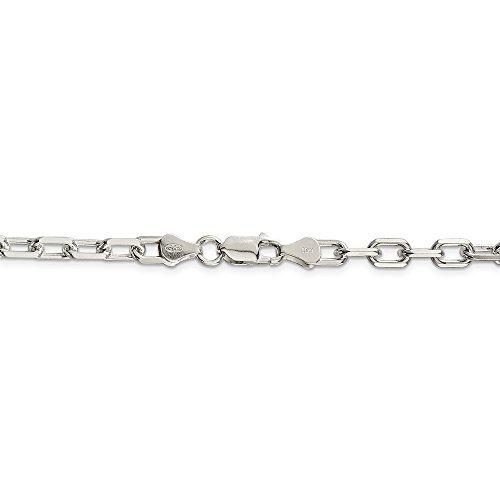 【並行輸入品】Solid 925 Sterling Silver 5.5mm Unique Diamond cut Open Link Cabの画像