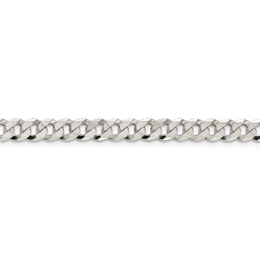 【並行輸入品】Solid 925 Sterling Silver 6mm Beveled Curb Cuban Chain Necklaceの画像