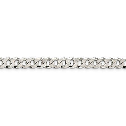【並行輸入品】Solid 925 Sterling Silver 6mm Beveled Curb Cuban Chain Necklaceの画像