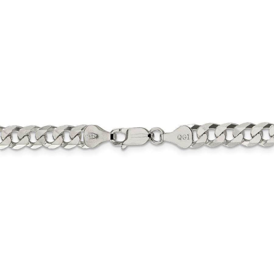 【並行輸入品】Solid 925 Sterling Silver 6mm Beveled Curb Cuban Chain Necklaceの画像