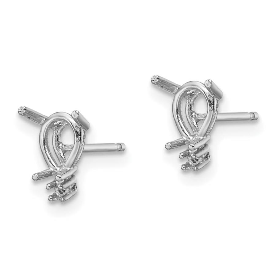 【並行輸入品】ソリッド14Kホワイトゴールド 6x4 洋ナシとダイヤモンドのスタッドイヤリングマウント   8mm x 5mm, 金属 Soliの画像