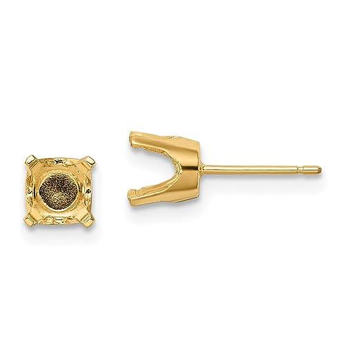 【並行輸入品】ソリッド14Kイエローゴールド 5.75mm ラウンドスタッドピアス 取り付けバック 5.75mm, 金属 Solid 14k Yの画像