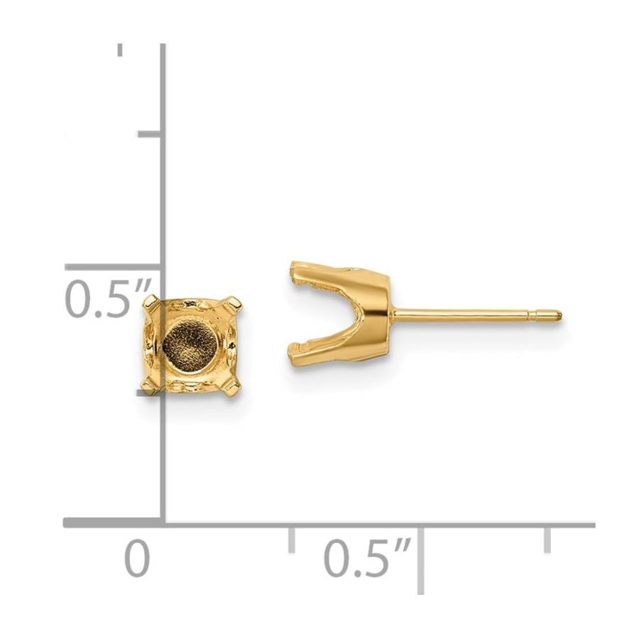 【並行輸入品】ソリッド14Kイエローゴールド 5.75mm ラウンドスタッドピアス 取り付けバック 5.75mm, 金属 Solid 14k Yの画像