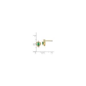 【並行輸入品】ソリッド10Kイエローゴールドダイヤモンドとエメラルドグリーン5月のジェムストーンボタンポストスタッドピアス 10mm x 8mmの画像