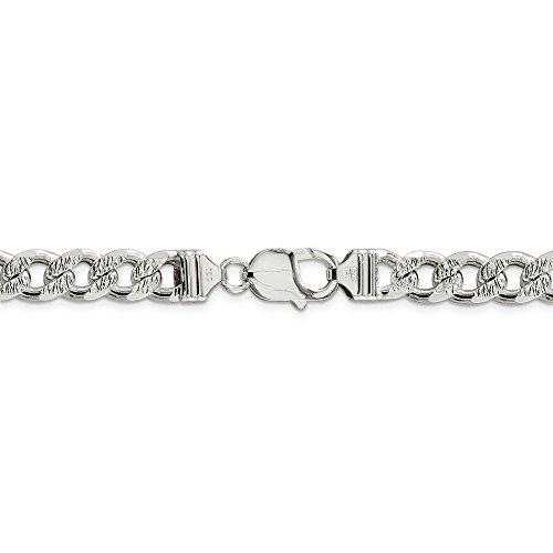 【並行輸入品】Solid 925 Sterling Silver 9.15mm Pave Curb Cuban Chain Necklaceの画像