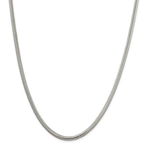 【並行輸入品】Solid 925 Sterling Silver 4.00mm Round Snake Chain Necklace   wiの画像