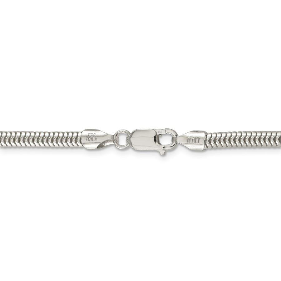 【並行輸入品】Solid 925 Sterling Silver 4.00mm Round Snake Chain Necklace   wiの画像