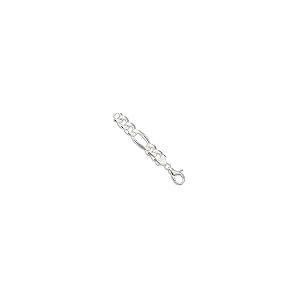 【並行輸入品】ソリッド925スターリングシルバー メンズ 15mm フィガロチェーンブレスレット   安全なロブスターロッククラスプ付き 8インの画像