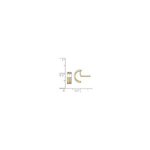 【並行輸入品】Solid 14k Yellow Gold Two Toned Half Circle Post Studs Earringsの画像