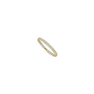 【並行輸入品】14K イエローとホワイトゴールド ツートンカラー ストレッチバングル カフブレスレット 7インチ (幅=6mm), 7 inchの画像