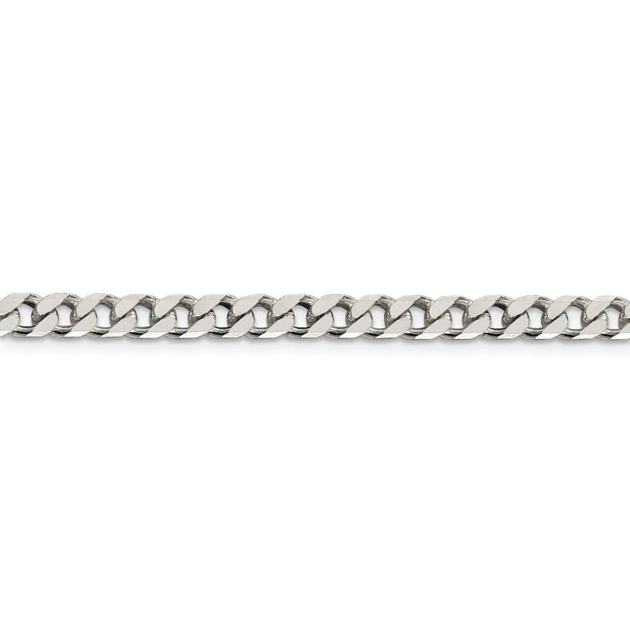 【並行輸入品】ソリッド925スターリングシルバー 5mm カーブキューバチェーンネックレス 安全なロブスターロッククラスプ付き, 金属, NAの画像
