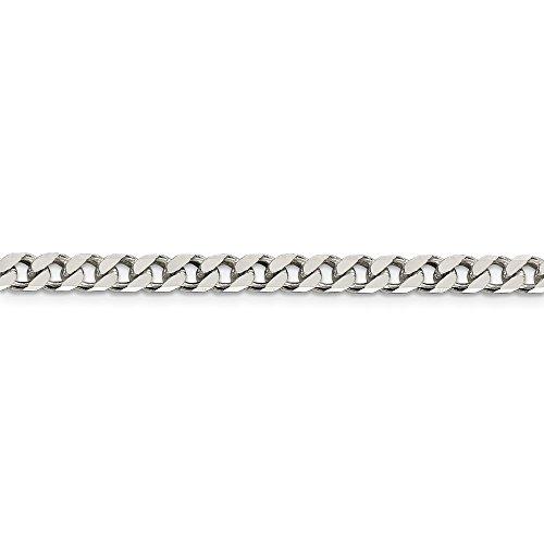 【並行輸入品】ソリッド925スターリングシルバー 5mm カーブキューバチェーンネックレス 安全なロブスターロッククラスプ付き, 金属, NAの画像