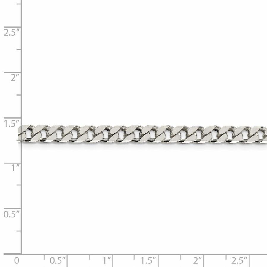 【並行輸入品】ソリッド925スターリングシルバー 5mm カーブキューバチェーンネックレス 安全なロブスターロッククラスプ付き, 金属, NAの画像