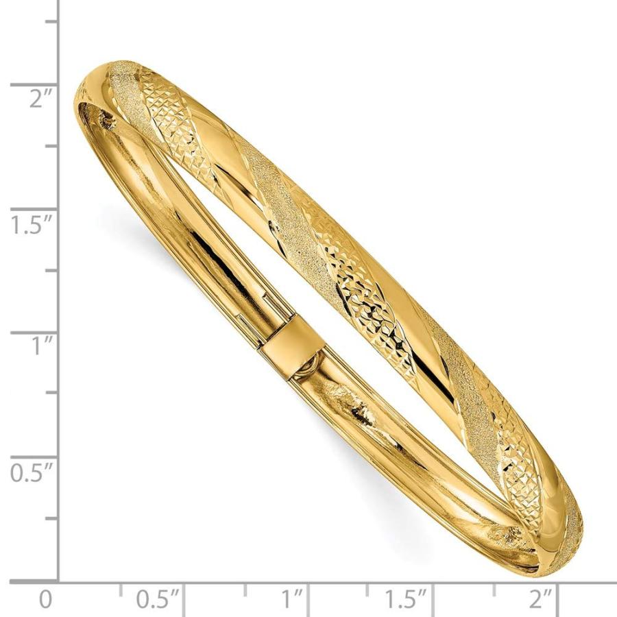 【並行輸入品】ソリッド 14K イエローゴールド ツイスト ダイヤモンドカット フレキシブル バングル カフ ブレスレット 7.5インチ (幅の画像