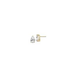 【並行輸入品】Solid 14k Yellow Gold 10x7mm Pear Cubic Zirconia CZ Studs Earrinの画像