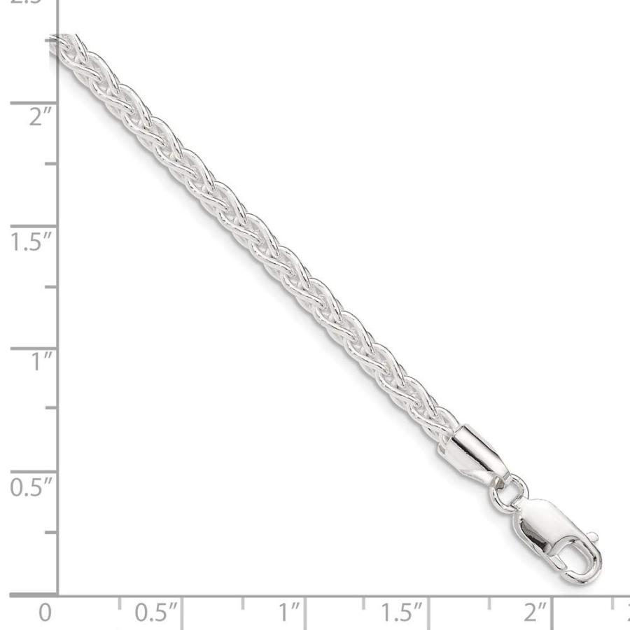 【並行輸入品】Solid 925 Sterling Silver 3.7mm Round Spiga Chain Necklace   witの画像