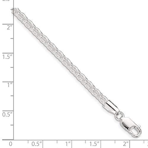 【並行輸入品】Solid 925 Sterling Silver 3.7mm Round Spiga Chain Necklace   witの画像