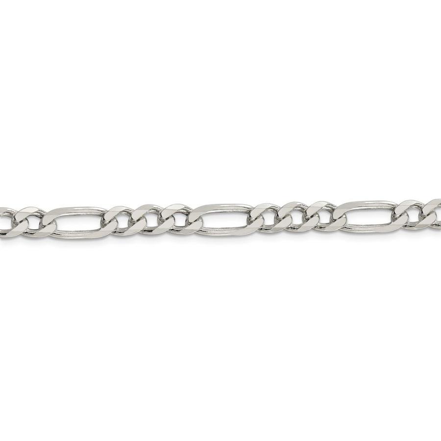【並行輸入品】Solid 925 Sterling Silver 6.75mm Figaro Chain Necklace   with Seの画像