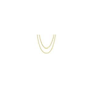 【並行輸入品】Nuragold 10K イエローゴールド 2mm ラウンドボックスチェーン ベネチアンリンクペンダントネックレス メンズ レディの画像