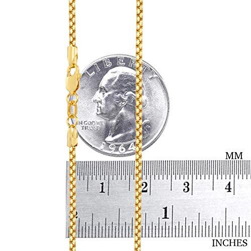 【並行輸入品】Nuragold 10K イエローゴールド 2mm ラウンドボックスチェーン ベネチアンリンクペンダントネックレス メンズ レディの画像
