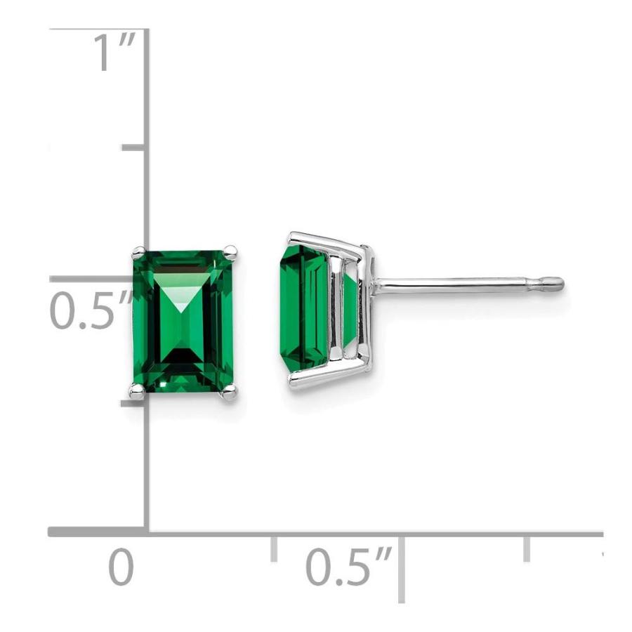 【並行輸入品】Solid 14k White Gold 7x5mm Emerald Cut Mount Catholic Patron Saiの画像