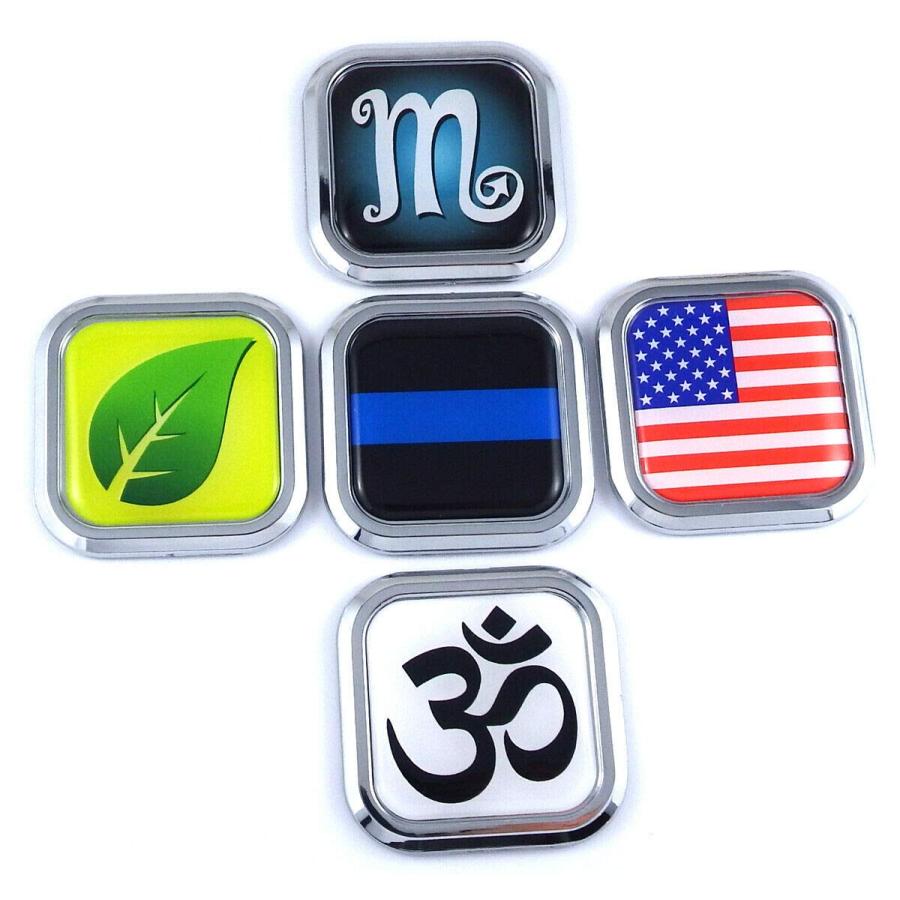 【並行輸入品】Ukraine Flag Square Chrome Rim Emblem Car 3D Decal Badge Hood Buの画像