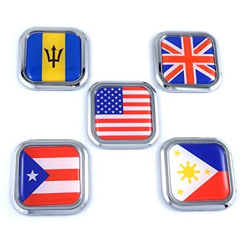 【並行輸入品】Ukraine Flag Square Chrome Rim Emblem Car 3D Decal Badge Hood Buの画像